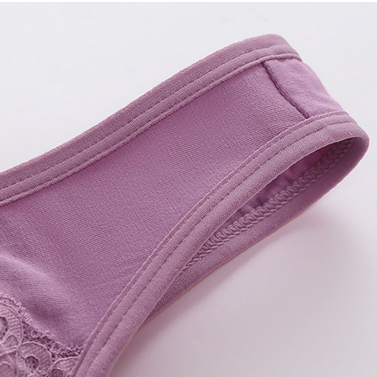 Front Closure Bras Skin-Friendly Cotton Front Button Bra With Soft Pad For  Women Light Purple 46/105