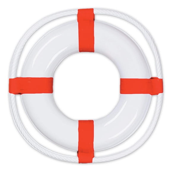 Beistle 23" Plastic Life Preserver White/Red 3/Pack (55502)