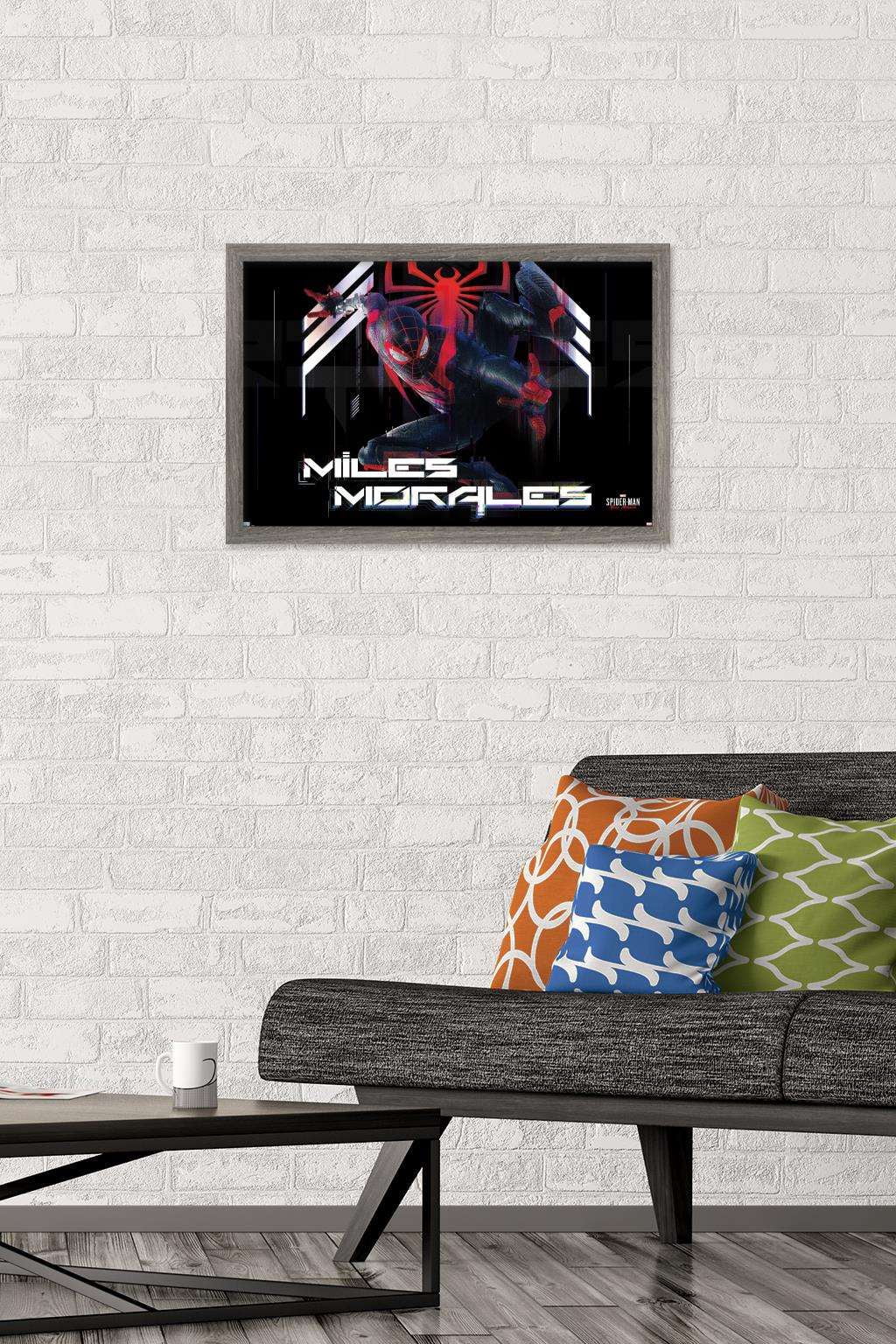 Marvel's Spider-Man: Miles Morales - Action Wall Poster, 14.725" x 22.375", Framed