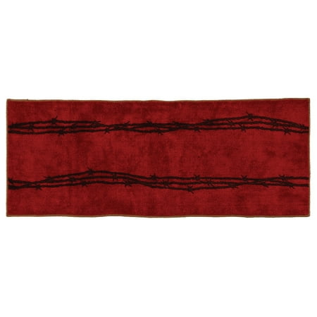 Barbed Wire Bath Western Runner - Red - Western Bathroom Accessories