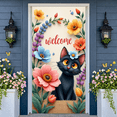 thumbnail image 5 of Cartoon Cow Welcome Banner Sunflower Design Farm Display Bee Pattern Purple Bow Spring Backdrop for Farmhouse Decoration Spring Party Welcome Ceremony, 5 of 9