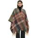 thumbnail image 4 of Mantón con abertura y borlas de estilo étnico para mujer, chal cálido de invierno con mangas, 4 of 4