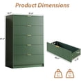 thumbnail image 2 of FURNIWAY 5 Drawer Dresser for Bedroom, Tall Dresser Chest of Drawers with Gold Handles,Wood Storage Dresser with Deep Drawers for Bedroom, Living Rooms, Offices, and Entryways, Green, 2 of 8