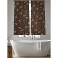 thumbnail image 5 of Brown Floral Sheer Curtains 63 Inch Length 2 Panels Set Window Treatments, Vintage Spring Botanical Flowers Rod Pocket Semi Curtains for Living Room/Bedroom/Kitchen Décor, 104"W x 63"L, 5 of 7