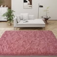 thumbnail image 2 of Janvonne Soft Fluffy Shaggy Area Rug, 5'x 7' Bean paste Pink Plush Fuzzy Carpet for Bedroom Living Room, Non-Slip Modern Indoor Shag Rug for Kids Room Nursery Home Decor, 2 of 8