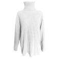 thumbnail image 6 of VISALY High Neck Sweaters Crochet Sweaters Women's 2023 Winter Sweaters Oversized Turtleneck Long Sleeve Chunky Knitted Pullover Tops Business Casual Sweater Hoodie Pullover Tunic Sweatshirt White M, 6 of 7