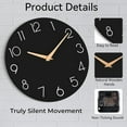 thumbnail image 4 of Wall Clock, Gray Silent Non-Ticking, Decorative Battery Operated Wall Clocks for Bedroom, Kitchen, Home, Office, School, Hotel (8 Inch), 4 of 10