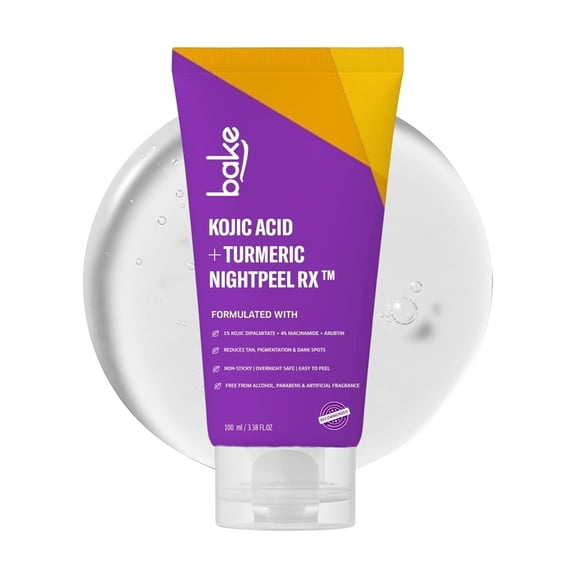 BAKE 1% Kojic Acid Night Peel Off Mask with Niacinamide & Turmeric Overnight Peel – 100g
