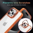 thumbnail image 6 of for iPhone 15 Pro Case Clear Shockproof Anti-Scratch Cover Protect Camera Lens iPhone 15 Pro Phone Case with Ring Stand Slim Orange Rugged Heavy Duty Protection (Orange), 6 of 14