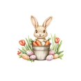 thumbnail image 1 of Decoraciones de Pascua para el Hogar, Sala de Estar Marrón Comedor Ambiente Vacacional Pegatinas de Pared con Flores Conejos Huevos, Decoraciones de Pared para la Sala de Estar Decoración Extraíble De, 1 of 6