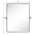 thumbnail image 5 of TEHOME Farmhouse Pivot Rectangle Bathroom Mirror Brushed Nickel Metal Framed Tilting Beveled Vanity Mirrors for Wall, Overall 27.91x 30 inches (Mirrror 24 x 30 inches), 5 of 9