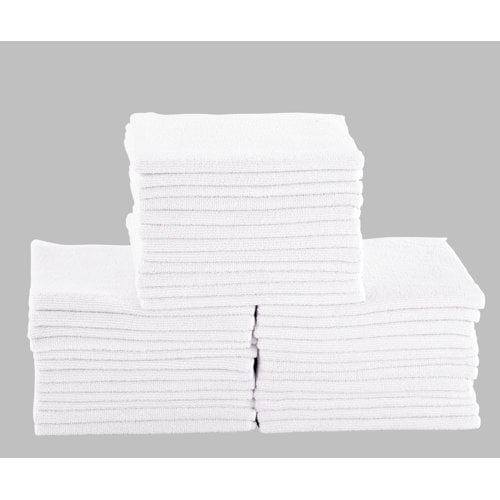 Tricol Clean Professional Extra-Thick Microfiber Cleaning Cloth 12 Pack White (16IN x 16IN, 300GSM, Commercial Grade All-Purpose Microfiber Highly Absorbent, LINT-Free, Streak-Free Cleaning Towels)
