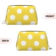 thumbnail image 3 of Gaeub Yellow And White Polka Dot Printed Travel Cosmetic Bag,Makeup Bag, Large Capacity Toiletry Bag for Women, Portable Pouch Make Up Organizer with Zipper and Divider, 3 of 8