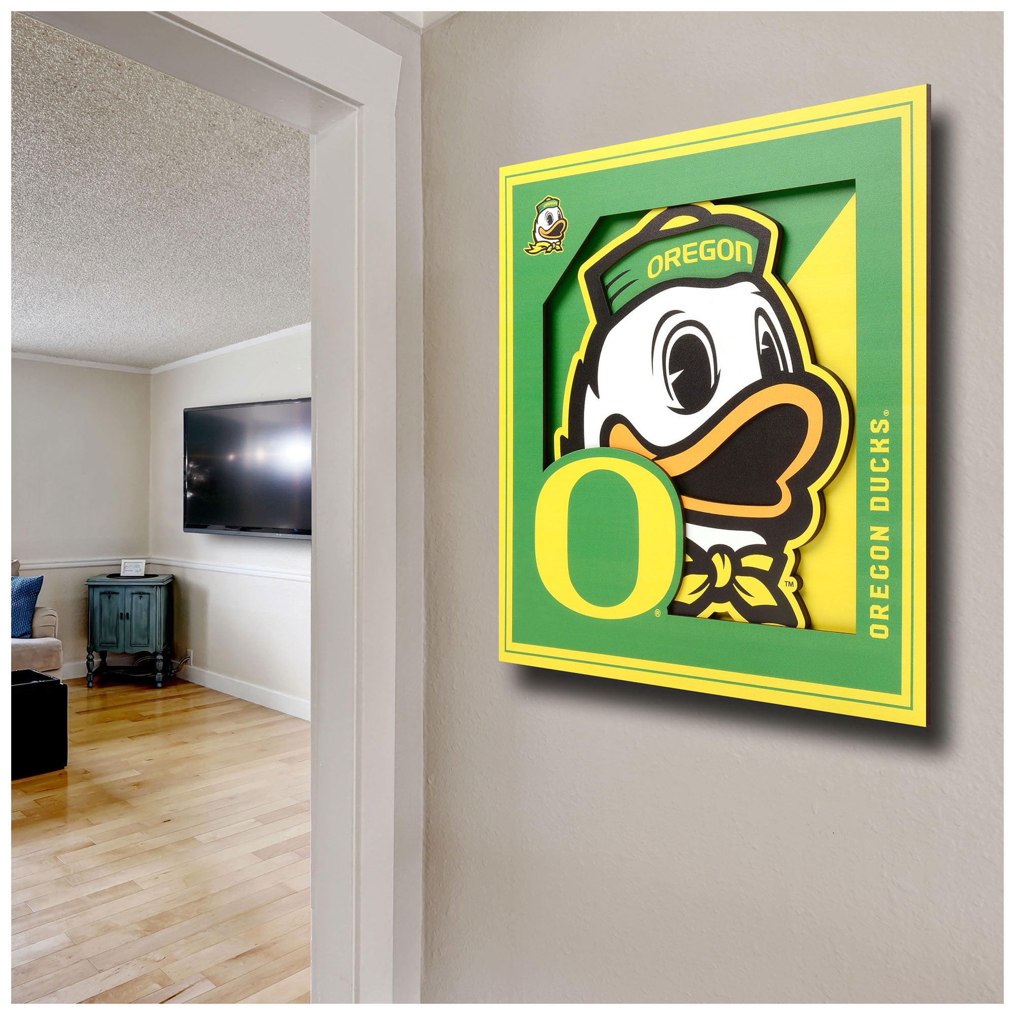 Oregon Ducks 12'' x 12'' 3D Logo Wall Art