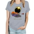 thumbnail image 2 of JURANMO Gifts for Women Solar Eclipse Graphic Tees Tops Spring Summer Cotton Comfy Short Sleeve T Shirts Casual Round Neck Blouse Shirts Gray XL Clearance Items, 2 of 4