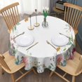 thumbnail image 4 of Round Tablecloth Spring Florals Table Cloth Water Resistant Fabric Oil-Proof Wrinkle Free Soft Table Covers for Dining Kitchen Parties Washable Tabletop Cover 60x60 Inch, 4 of 6