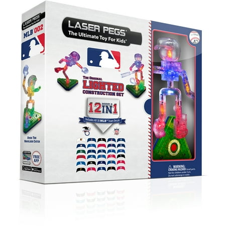 Laser Pegs LIGHTED CONSTRUCTION SET 12 IN 1MODELS + ALL 30 MLB TEAM DECALS