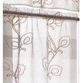 thumbnail image 3 of Dainty Home Silvia Linen Look Boho Ombre Gradient Light Filtering Fabric With 3D Floral Chenille Embroidered Textured Kitchen Curtain Set of 3, 1 Valance 52" x 18" and 2 Tiers 26" x 36" Each in Linen, 3 of 7