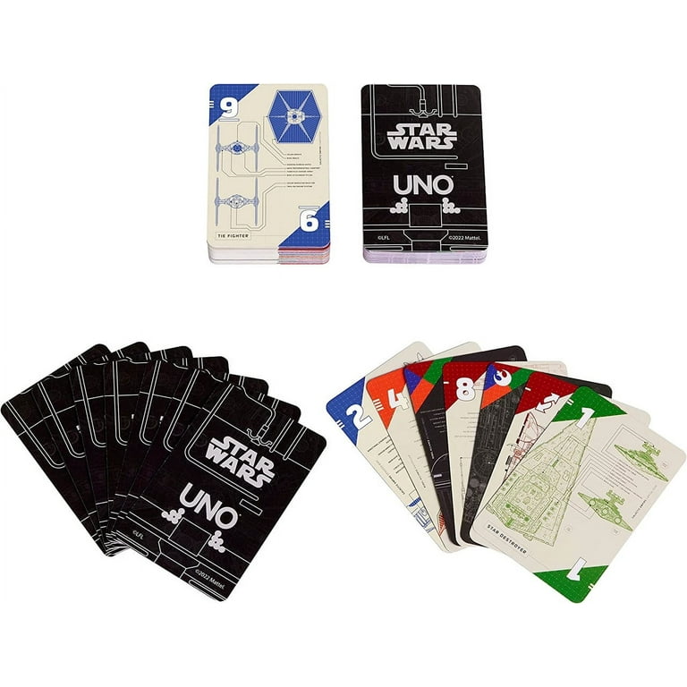 UNO Star Wars Technical Schematics Card Game 
