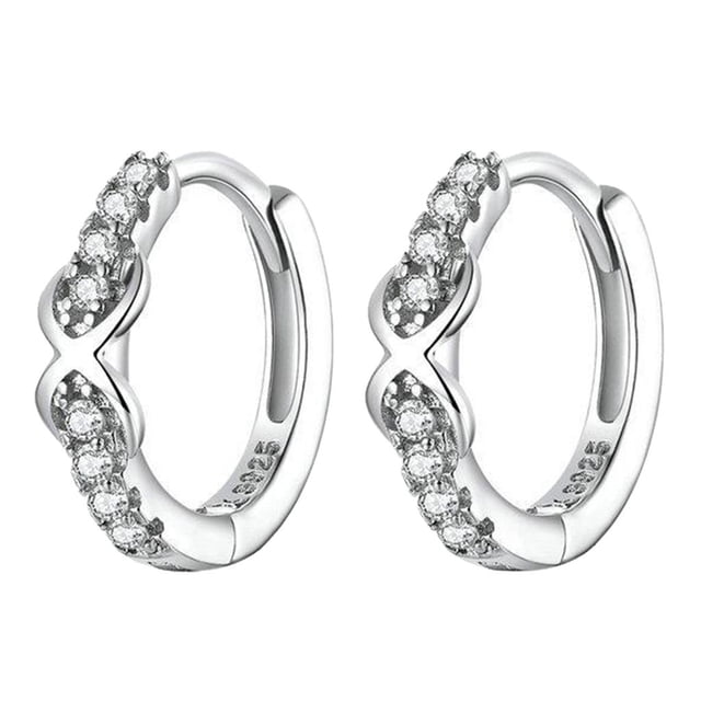 Pendientes de Aro de 925 con Circonita Cúbica Y Circonita Cúbica, Regalo Huggie con Bisagras