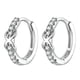 thumbnail image 1 of 2x Pendientes de aro de para mujer CZ Zirconia cúbica Pendientes Stud con bisagras Conch Pendientes Joyería de, 1 of 9