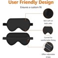 thumbnail image 3 of Genuine Natural Mulberry Silk Eye Mask, Curved Sleep Mask with Adjustable Strap, Black, 3 of 4