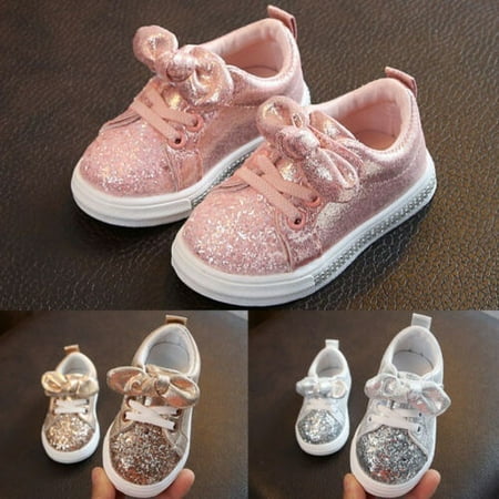 Canis 1 3 Years Toddler Baby Girls Bow Sequin Crib Shoe Trend