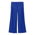 thumbnail image 5 of HCYSFG Girls Back To School Uniform Pants High Waisted Pleated Wide Leg Button Front Side Pockets Preppy Dress Slacks Classroom Bottoms, 5 of 8