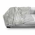 thumbnail image 3 of Fantasy Soft Flannel Fleece Throw Blanket, Drawing of a Fairy Caressing a Dragon Ornamental Details Flowers Wings Artwork, Cozy Plush for Indoor and Outdoor Use, 50" x 70", Black White, by Ambesonne, 3 of 6