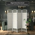 thumbnail image 2 of Red Lantern 5 1/2 ft. Tall Fiber Weave Room Divider - White - 4 Panel, 2 of 6