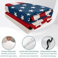 thumbnail image 4 of Full Quilt Set 78''x90'', 4th of July Lightweight Summer Bedspread Coverlet Set with 2 Pillow Shams, Red Stripes Independence Day Breathable All Season Quilt Bedding for Bedroom/Guest Room, 4 of 9
