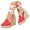 Red, variant on Womens Espadrille Platform Wedge Sandals Closed Toe Ankle Strap Lace up Summer Shoes Breathable Casual Slip on Sandal Yellow Size 8.5
