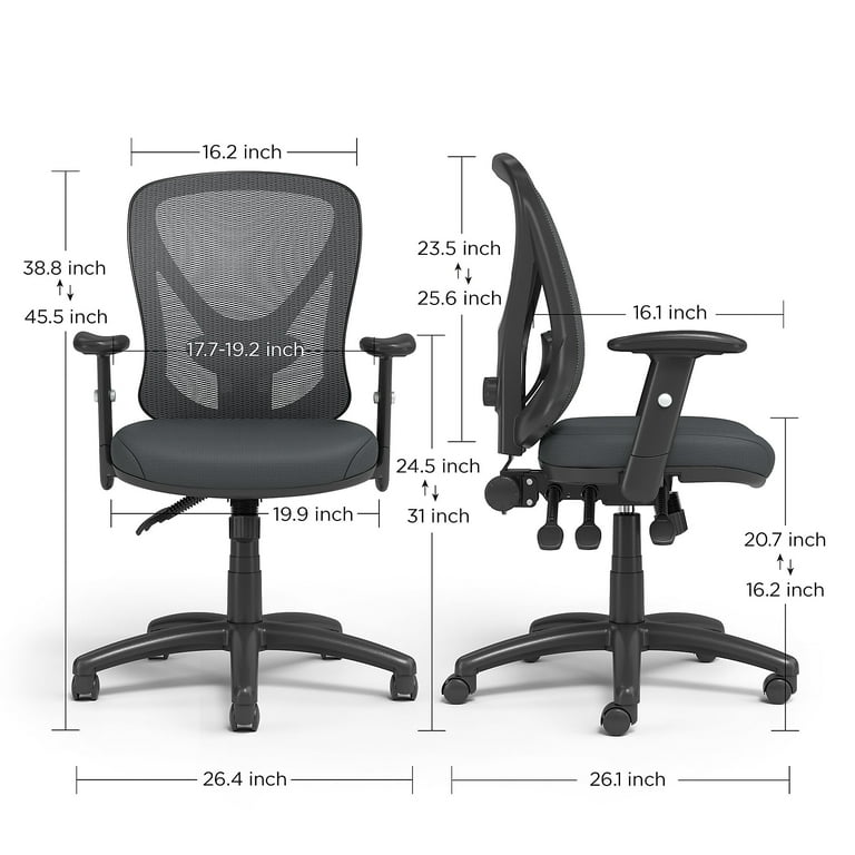 STAPLES Office Chair Black Mesh Back Adjustable Task Desk Chair