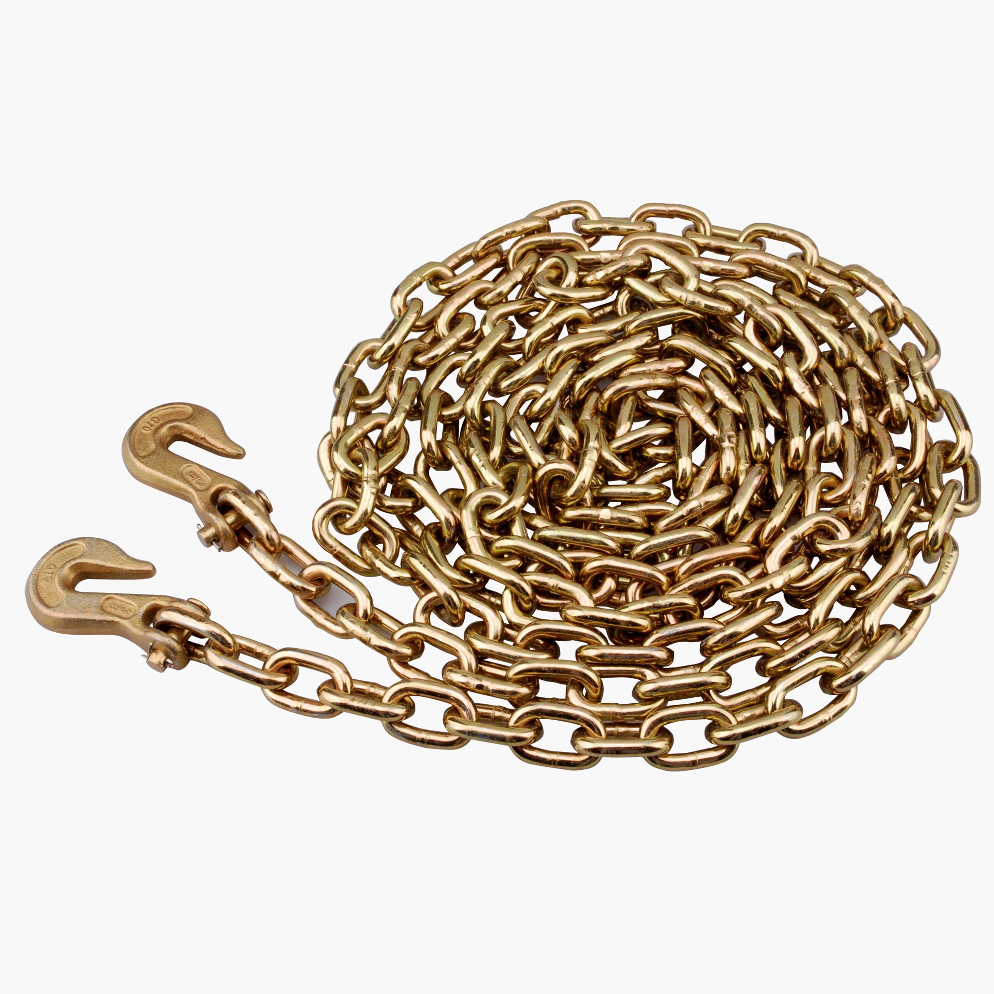 3/8" X 20' Trucker's Chain, Transport Chain, Binder, with Grab Hooks on