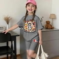 thumbnail image 4 of CCRFTGI 4th of July Girls' Clothing Sets Summer Outfits Size 7-8 Patriotic Cute Two Piece Outfits Athletic Freedom 250th anniversary T Shirts Top and Shorts Clothing Sets Gray 9-10 Years, 4 of 5