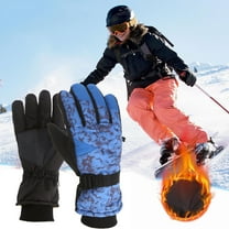 Lilgiuy Ski Gloves for Women and Men Winter Warm Waterproof Coldproof Snow Gloves Outdoor Riding Hiking Mountaining Snowboard Gloves Blue