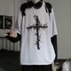 thumbnail image 1 of 2022 Nueva Camiseta Cruz De Espinas Falsos De Dos Piezas Para Hombres Mujeres De Manga Larga Oscuro hip-hop Suelto Gran Tamaño Otoño Tendencia top Simplicidadpangjing, 1 of 4
