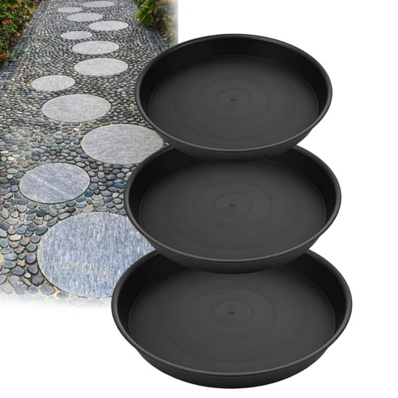 3 Pcs Round Stepping Stone Mold Cement Molds Plastic Concrete Molds Reusable Concrete Mold for Casting Garden Pavement Walkway Precast Forms Walkway,Black(3 Size-8.7''/10.2''/ 10.8'')