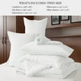 thumbnail image 6 of U by Bedsure Twin Comforter Set, White Bed in a Bag 5 Pieces Stripes Seersucker Bedding Set for All Season, 6 of 6