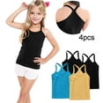 thumbnail image 2 of FamilyThread 4 Pack Girls Tank Tops Solid Sleeveless Undershirts Scoop Neck Undershirts Soft Tops For 1-13Y, 2 of 6