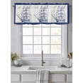 thumbnail image 4 of Ocean Ship Valances for Windows Retro Boat Seagull Vintage Blue Lines Art Rod Pocket Curtains Valance Short Window Treatment Drapes for Living Room, Bedroom Bathroom 56"&nbsp;W x 16" L, 4 of 5