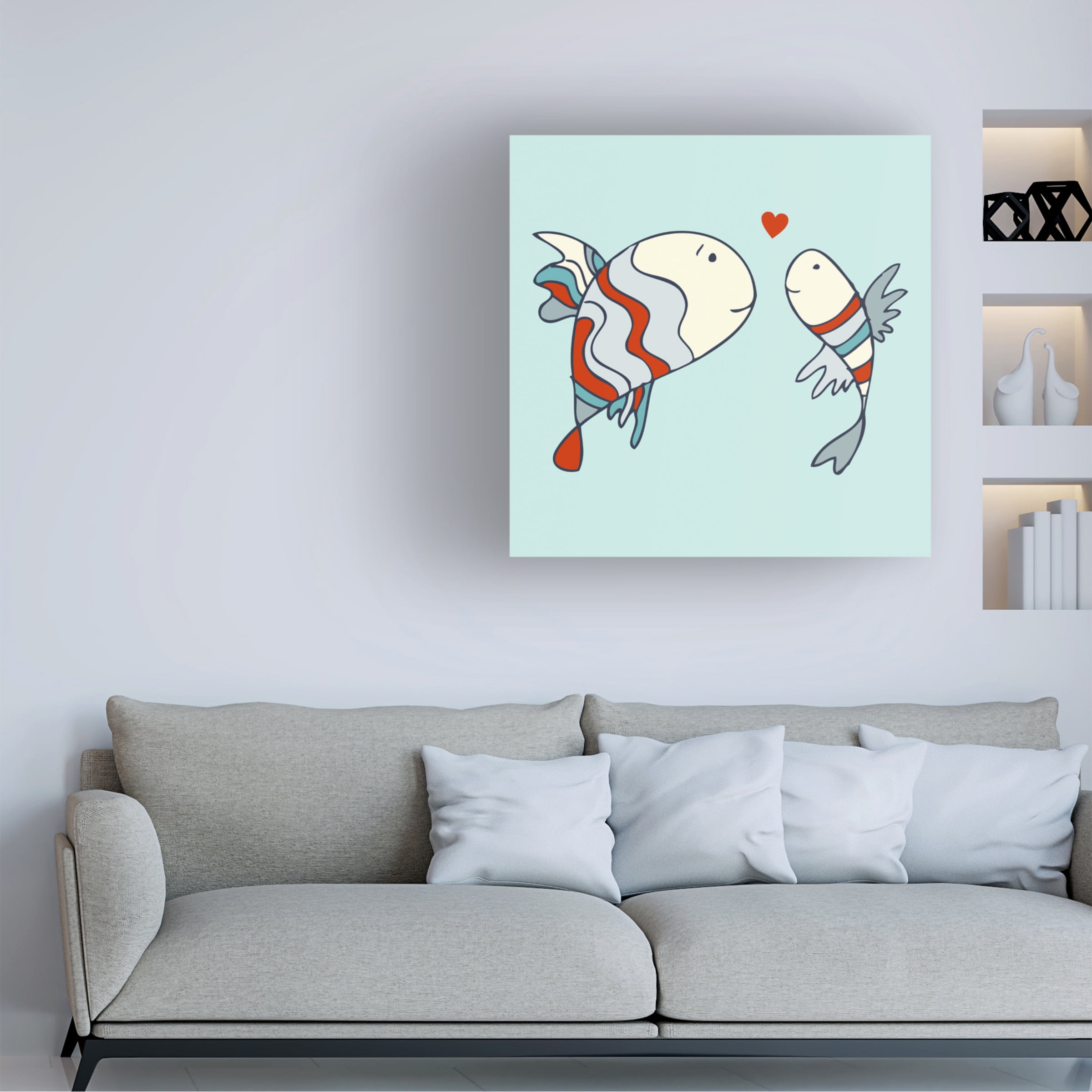 Trademark Fine Art "Two Little Love Fish" Canvas Art by Carla Martell