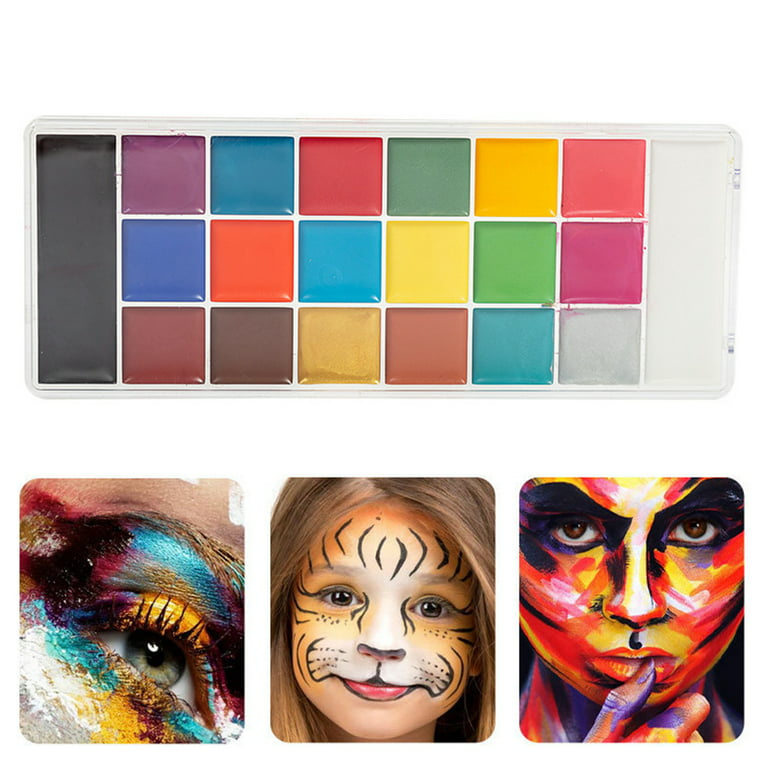 dianhelloya 1 Box 20 Colors Face Paint Palette Waterproof Safe Make Up  Halloween Party Paint Palette for Christmas