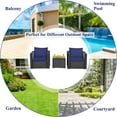 thumbnail image 4 of Patiojoy Ensemble de Conversation en Rotin pour Patio 3 Pcs avec 2 Sofas Coussinés et Table à Café pour l'Extérieur Bleu Marine, 4 of 10