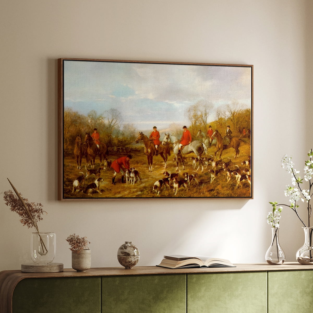 Vintage Animal Print-X By Wexford Home Framed in Walnut Wood Gallery Wrapped Canvas 27 in. x 41 in.