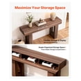 thumbnail image 4 of 63" Farmhouse Console Table, Behind Sofa Desk, Narrow Entrance Table, Wooden Accent Stand for Hallway, Living Room, Bedroom - Easy Assembly, Brown, 4 of 6