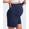 thumbnail image 4 of G4Free Maternity Shorts with Pockets Over The Belly Stretchy 6'' Pregnancy Yoga Pants Athletic Workout, 4 of 8