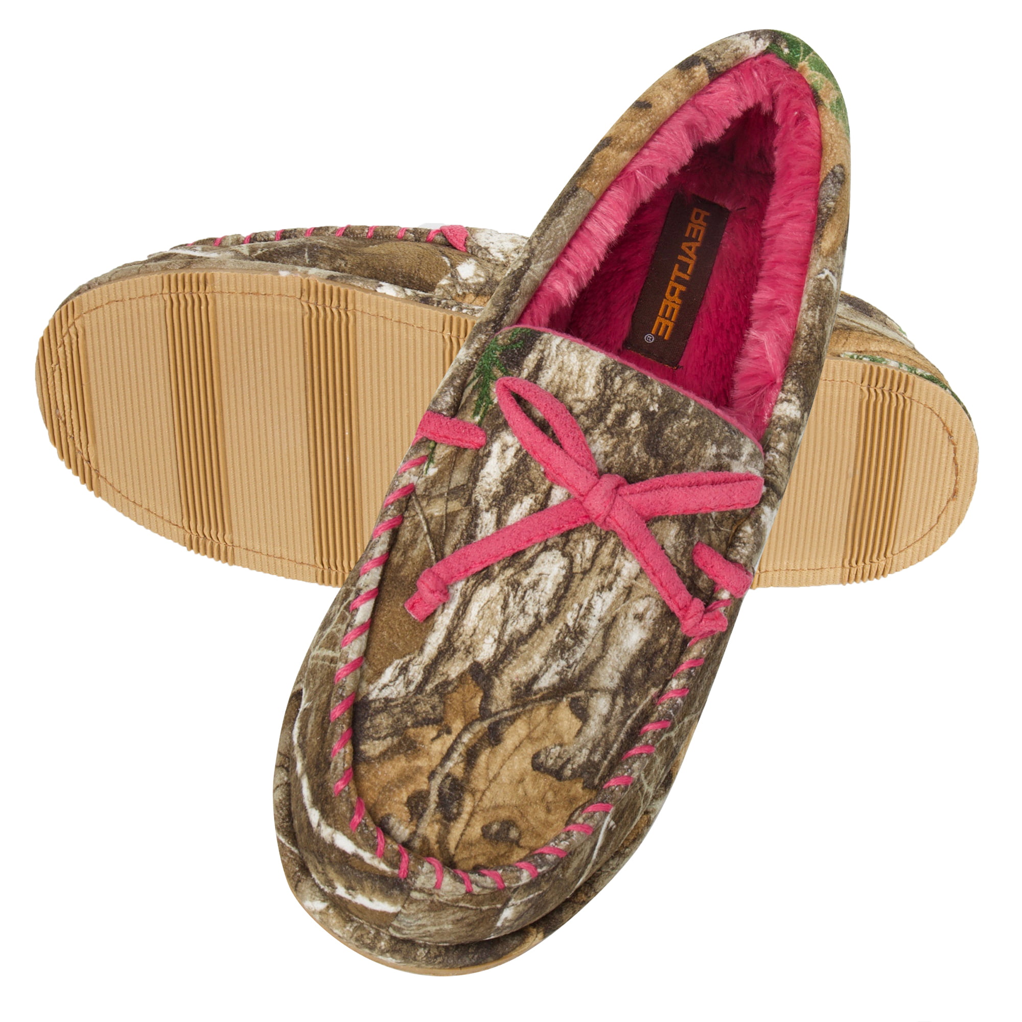 Women's Small Slippers House Shoes Pink Camo ~ New 