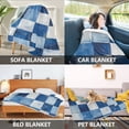 thumbnail image 2 of Yayeee Throw Blanket for Couch Soft Warm 50" x 60" Sofa Chair Bed Decoration, Blue and Gray Plaid Pattern, 2 of 7