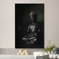 thumbnail image 2 of wall26 Canvas Print Wall Art Black Obsidian Buddhism Buddha Statue Gold Hair Cultural Religious Photography Realism Decorative Yoga Multicolor Relax/Calm for Living Room, Bedroom, Office - 16"x2, 2 of 5
